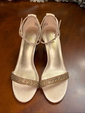 Dream Pairs Rose Gold Crystal Ankle-Strap Heels